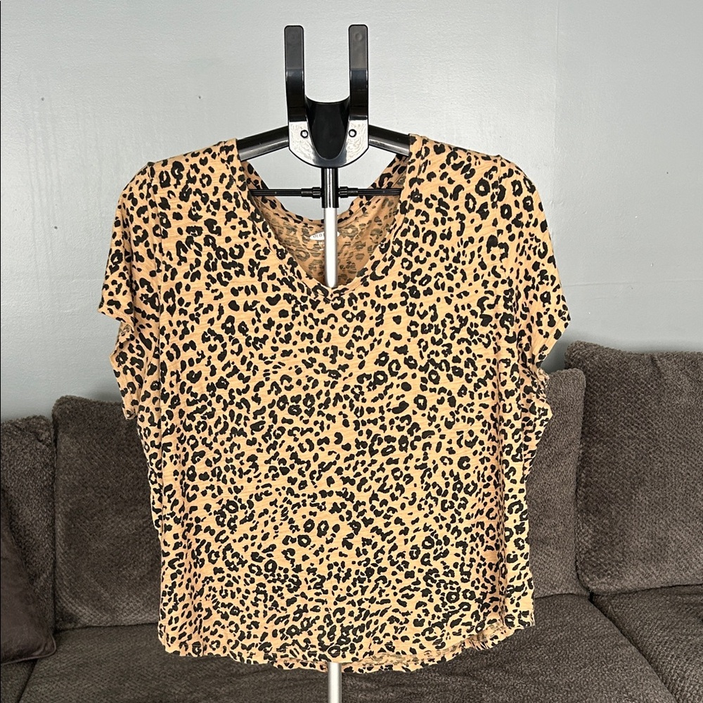 Old Navy Leopard Print Blouse - Tan and Black